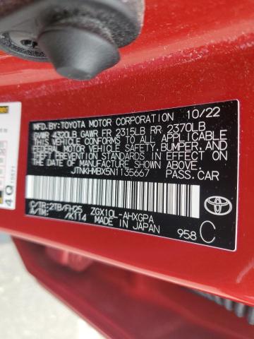 2022 Toyota C-Hr Xle VIN: JTNKHMBX5N1135667 Lot: 62523044