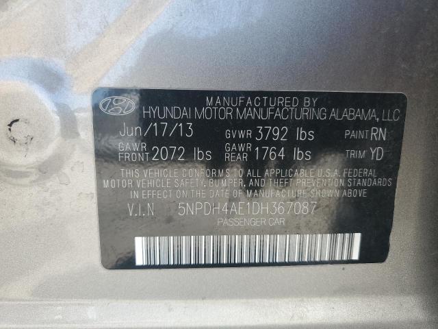 2013 Hyundai Elantra Gls VIN: 5NPDH4AE1DH367087 Lot: 61928394