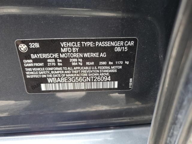 2016 BMW 328 Xi Sulev VIN: WBA8E3G56GNT26094 Lot: 61308344