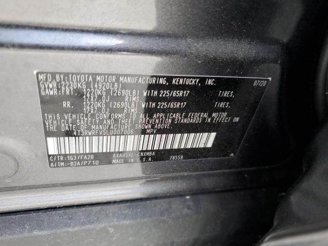 2020 TOYOTA RAV4 XLE - 4T3RWRFV5LU007006