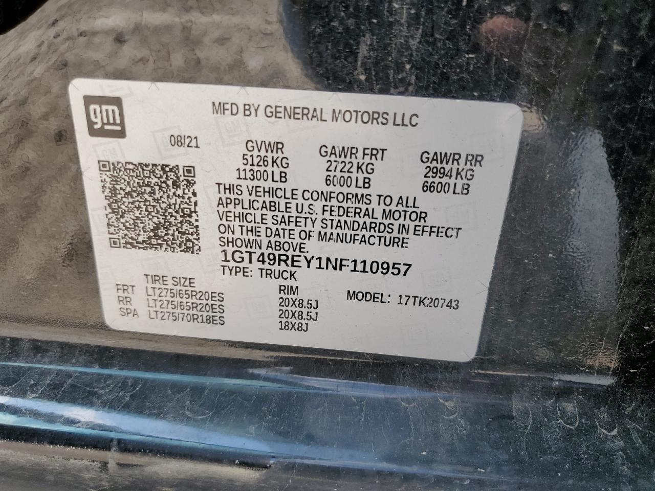 1GT49REY1NF110957 2022 GMC Sierra K2500 Denali