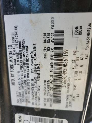 2013 Ford Fusion Se VIN: 3FA6P0H93DR361159 Lot: 63078404