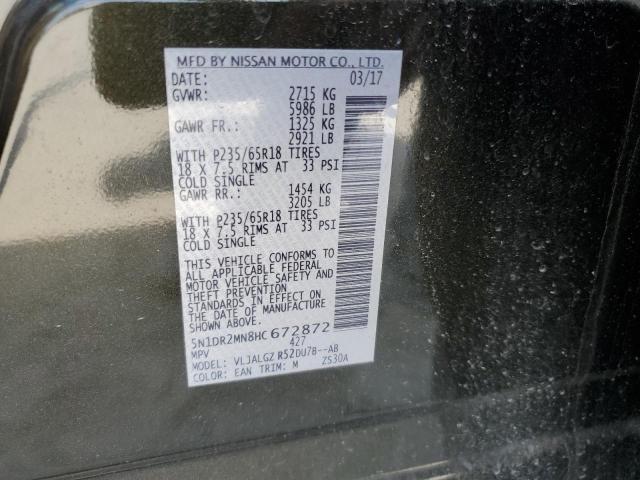 2017 Nissan Pathfinder S VIN: 5N1DR2MN8HC672872 Lot: 62027404