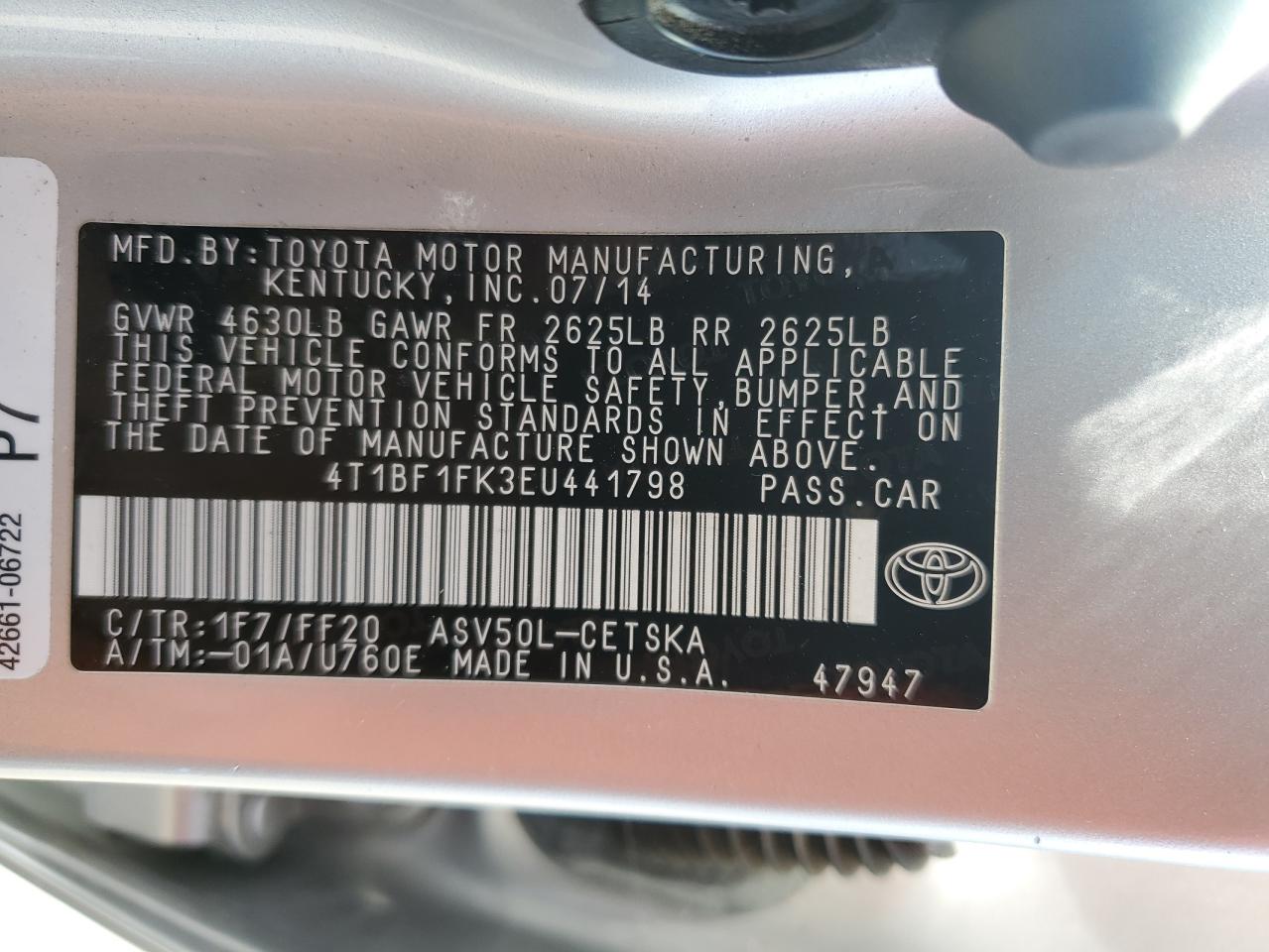 4T1BF1FK3EU441798 2014 Toyota Camry L