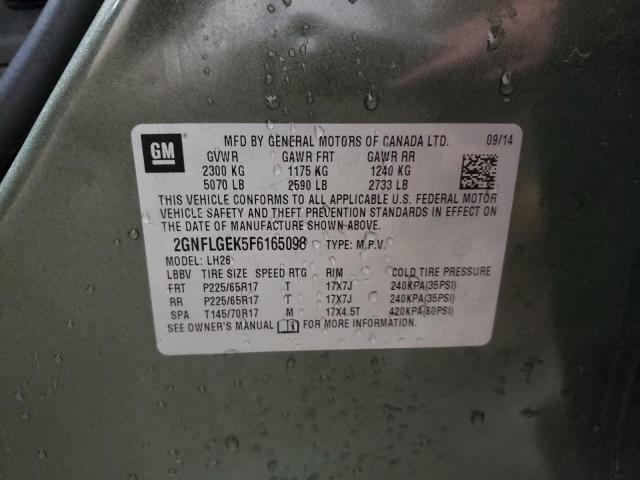 2015 Chevrolet Equinox Lt VIN: 2GNFLGEK5F6165098 Lot: 61937654