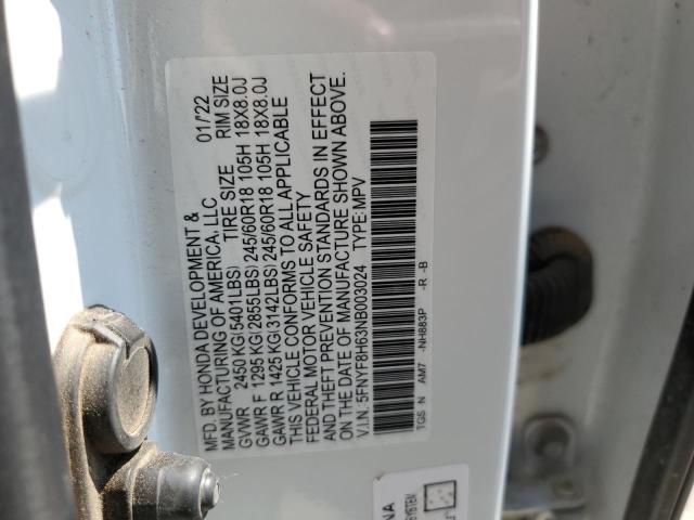 2022 Honda Passport Trail Sport VIN: 5FNYF8H63NB003024 Lot: 63306934