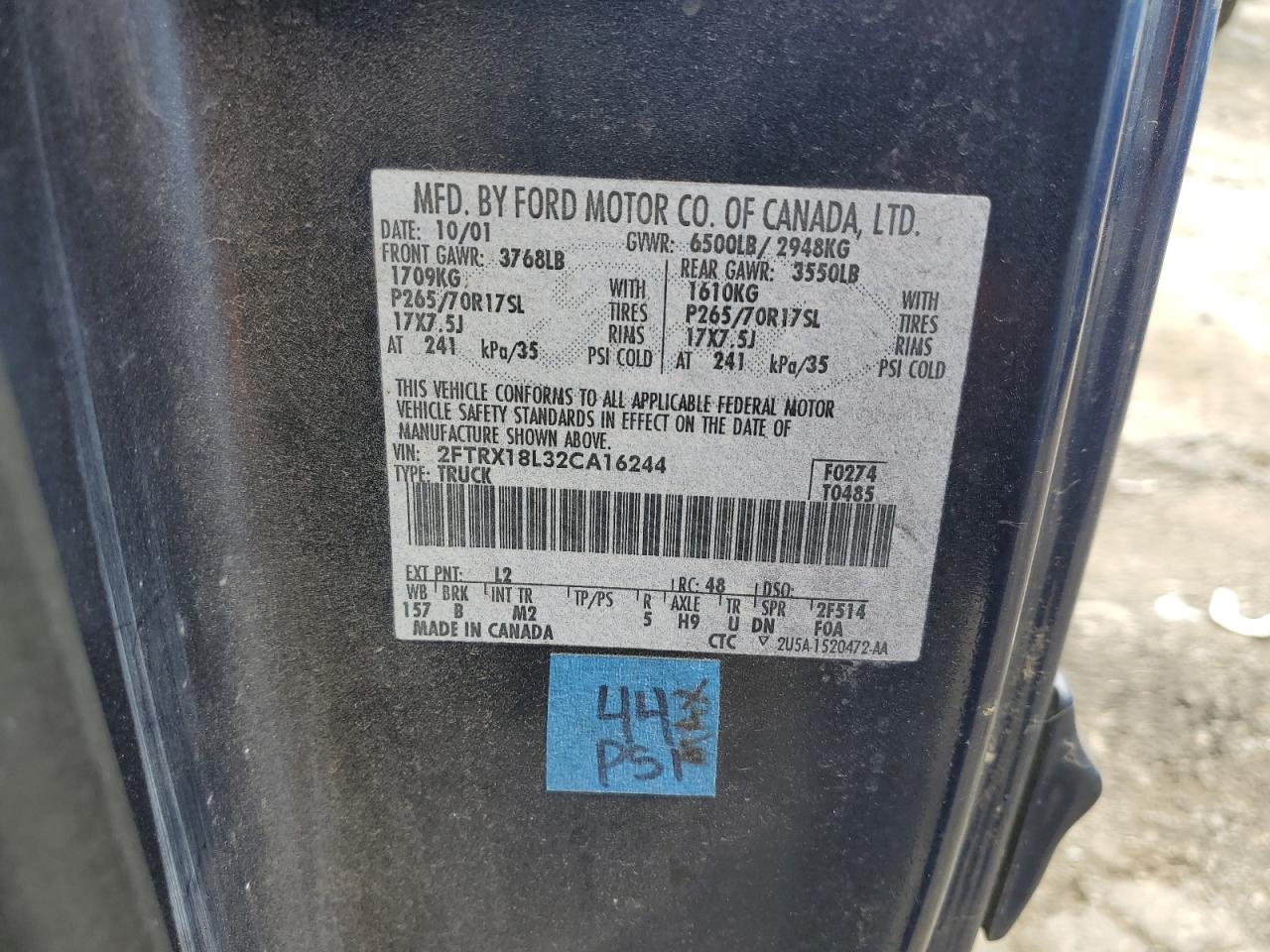 2FTRX18L32CA16244 2002 Ford F150