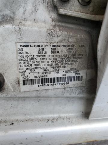 1N4DL01A8YC149580 2000 Nissan Altima Xe