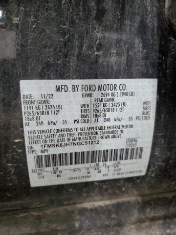 2022 Ford Explorer Timberline VIN: 1FMSK8JH7NGC51212 Lot: 61331974