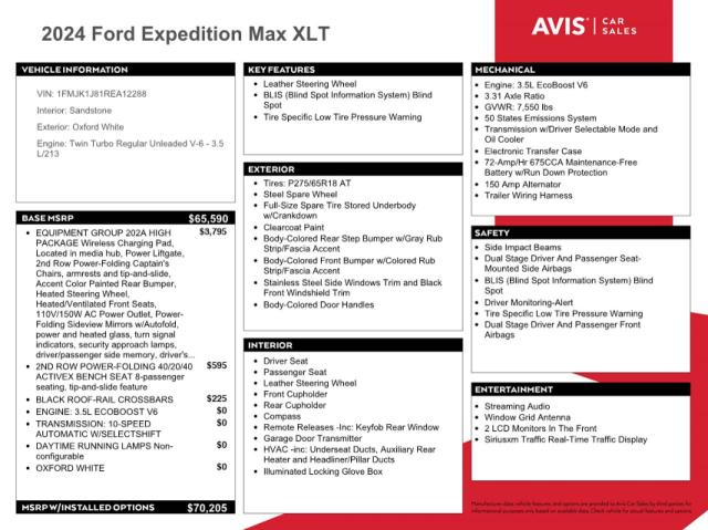 2024 FORD EXPEDITION - 1FMJK1J81REA12288