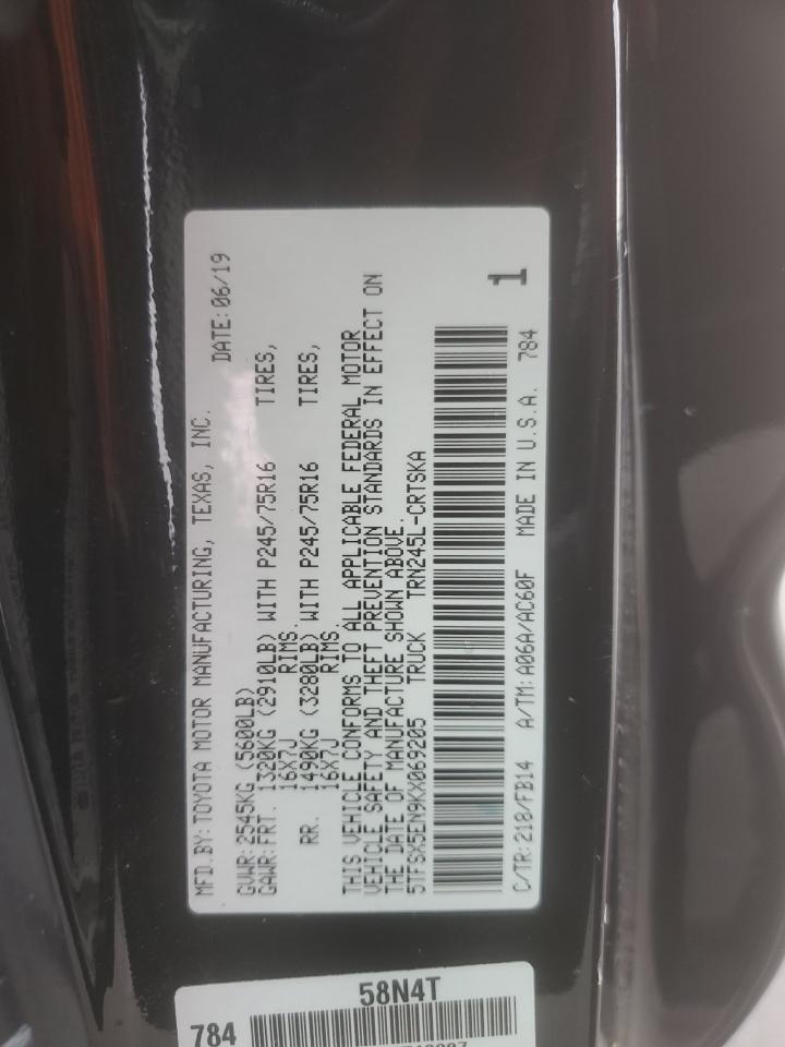 5TFSX5EN9KX069205 2019 Toyota Tacoma Access Cab