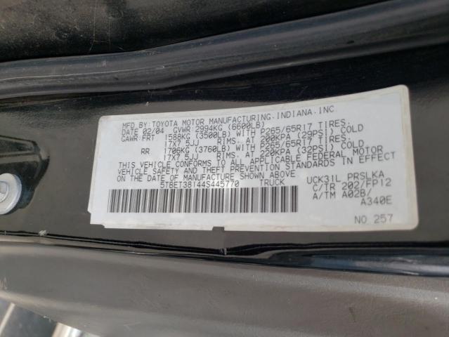 5TBET38144S445770 2004 Toyota Tundra Double Cab Limited