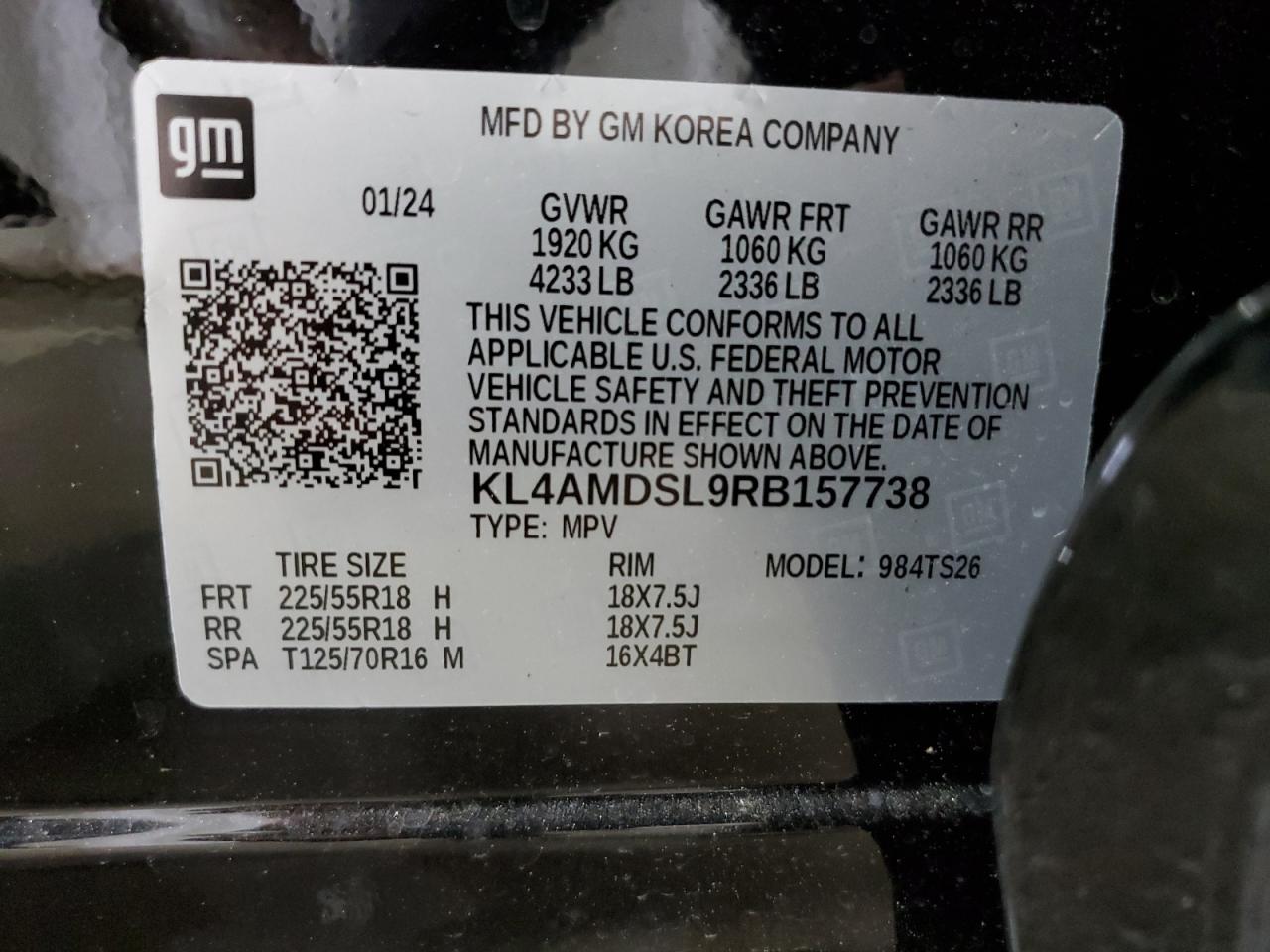 KL4AMDSL9RB157738 2024 Buick Encore Gx Sport Touring