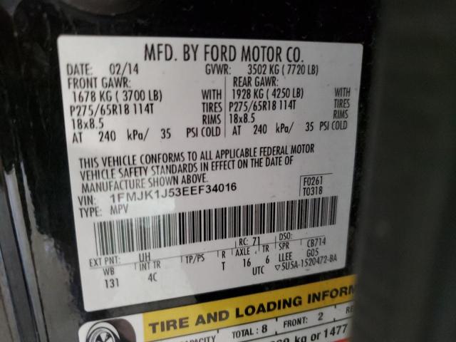 2014 Ford Expedition El Xlt VIN: 1FMJK1J53EEF34016 Lot: 61825924