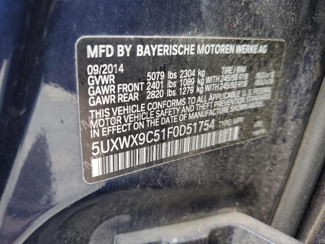 VIN 5UXWX9C51F0D51754 2015 BMW X3, Xdrive28I no.13