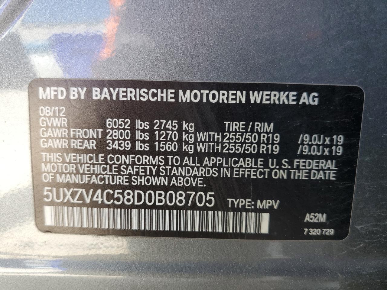 5UXZV4C58D0B08705 2013 BMW X5 xDrive35I