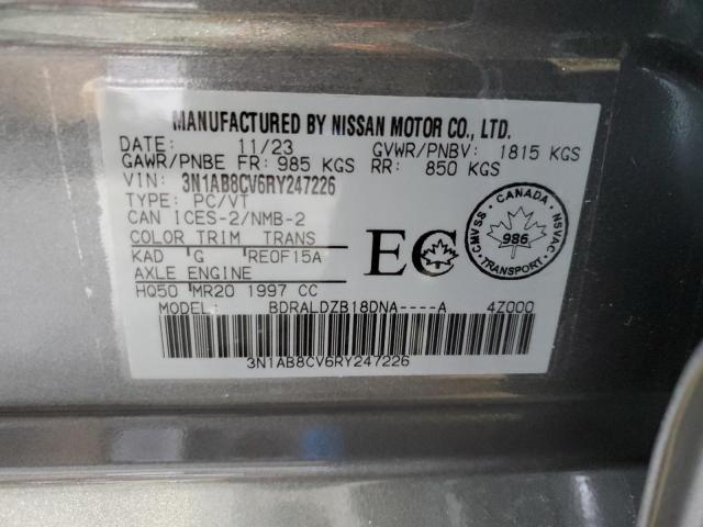 2024 Nissan Sentra Sv VIN: 3N1AB8CV6RY247226 Lot: 62282974