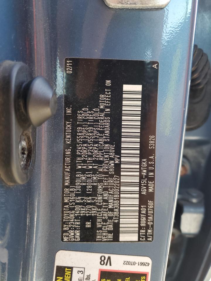 4T3BA3BB1BU022027 2011 Toyota Venza