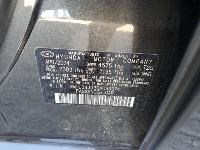 2024 Hyundai Sonata Hybrid VIN: KMHL34JJ3RA093974 Lot: 61344734