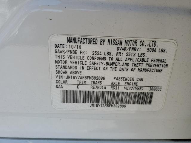 2015 Infiniti Q50 Base VIN: JN1BV7AR5FM392896 Lot: 61390214