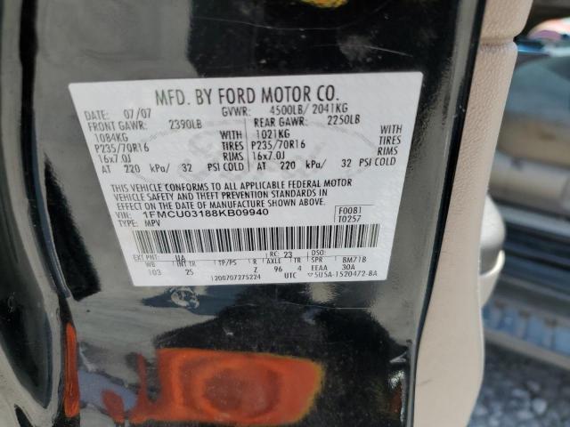 2008 Ford Escape Xlt VIN: 1FMCU03188KB09940 Lot: 62884374