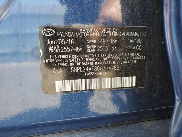 2016 Hyundai Sonata Se VIN: 5NPE24AF8GH374766 Lot: 62560864
