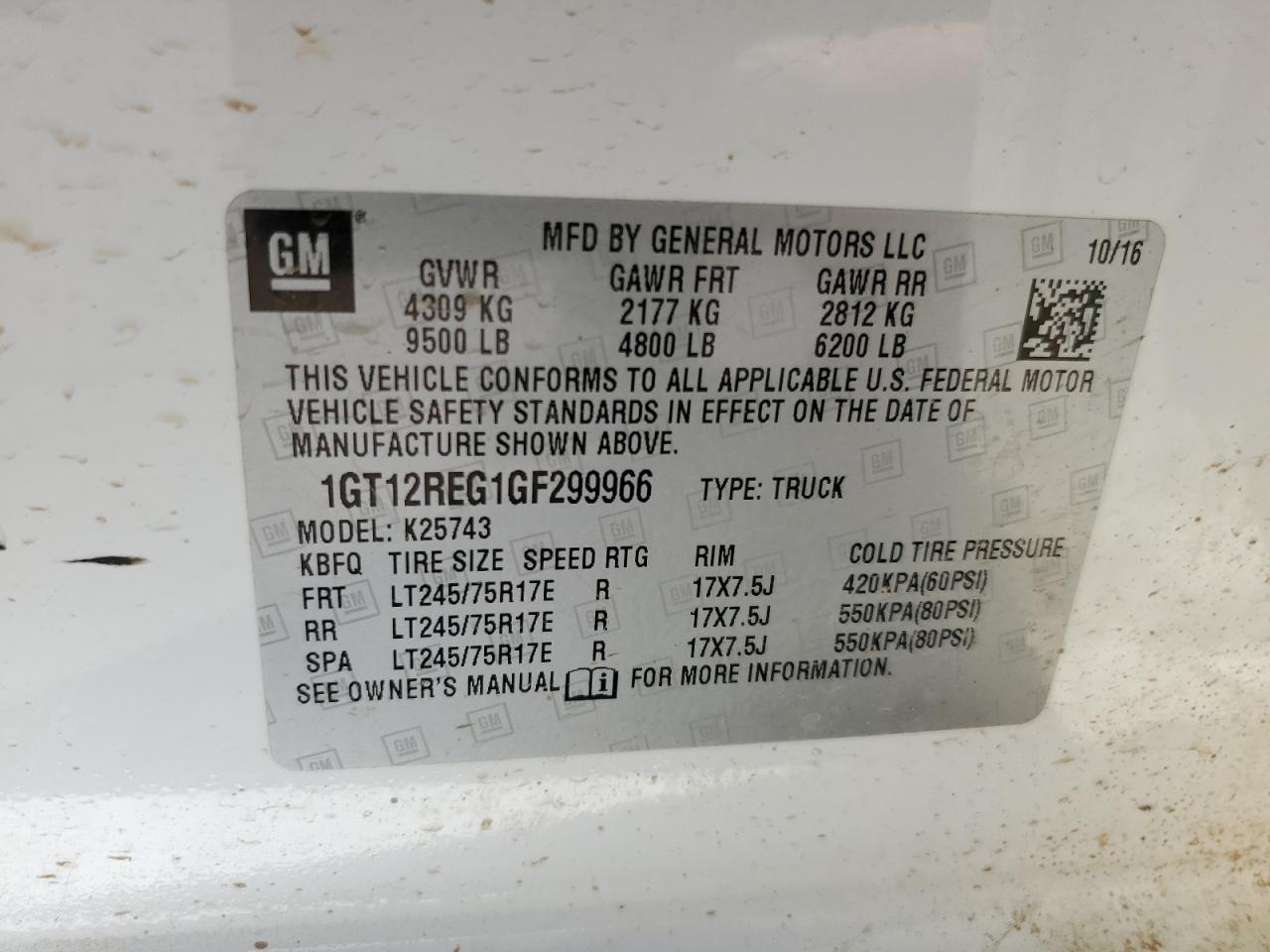 1GT12REG1GF299966 2016 GMC Sierra K2500 Heavy Duty