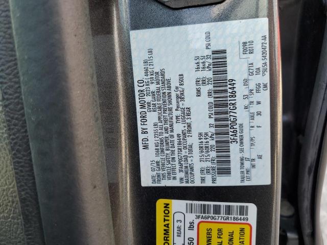 2016 FORD FUSION S - 3FA6P0G77GR186449