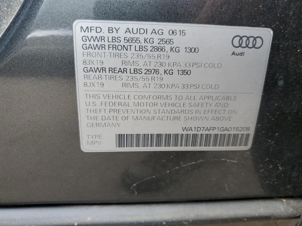 WA1D7AFP1GA015208 2016 Audi Q5 Premium Plus S-Line