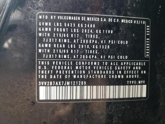 2018 VOLKSWAGEN TIGUAN SE - 3VV2B7AX7JM121289