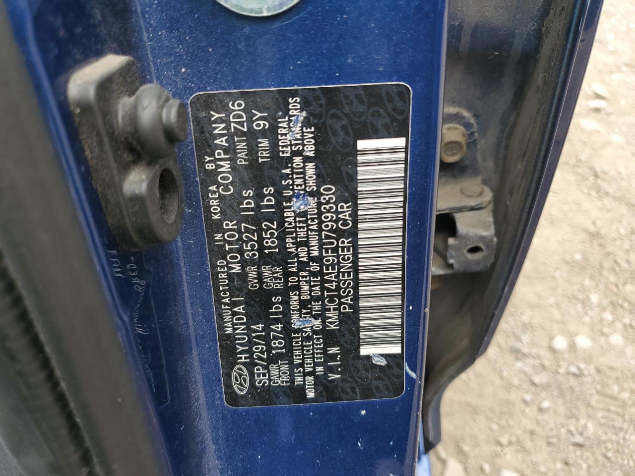 KMHCT4AE9FU799330 2015 Hyundai Accent Gls