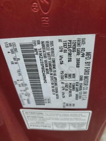 1999 Ford Explorer VIN: 1FMZU35P8XZA89692 Lot: 61298294