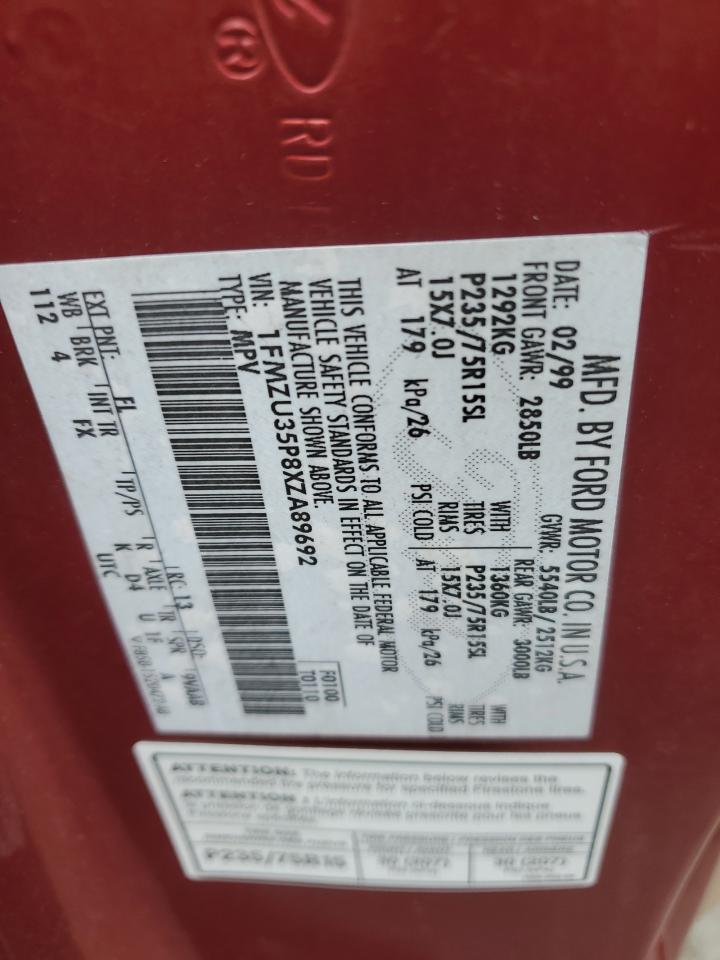 1FMZU35P8XZA89692 1999 Ford Explorer