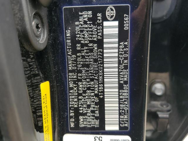 2019 TOYOTA CAMRY XSE 4T1B61HK6KU217773  64696554