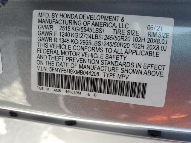 2021 HONDA PILOT TOUR - 5FNYF5H9XMB044208