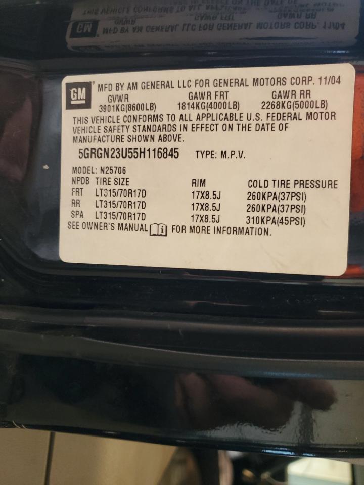 5GRGN23U55H116845 2005 Hummer H2