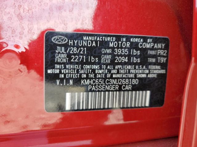 2022 Hyundai Ioniq Blue VIN: KMHC65LC3NU268180 Lot: 61844254