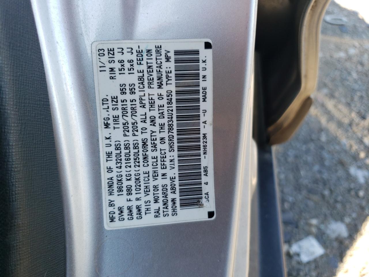 SHSRD78834U218450 2004 Honda Cr-V Ex