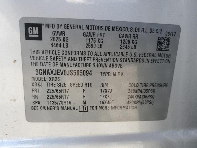 2018 CHEVROLET EQUINOX LT - 3GNAXJEV0JS505094