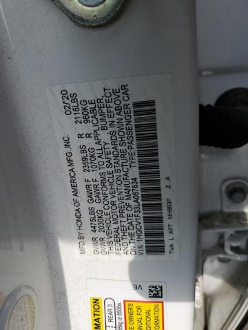 VIN 1HGCV1F33LA067634 2020 Honda Accord, Sport no.12