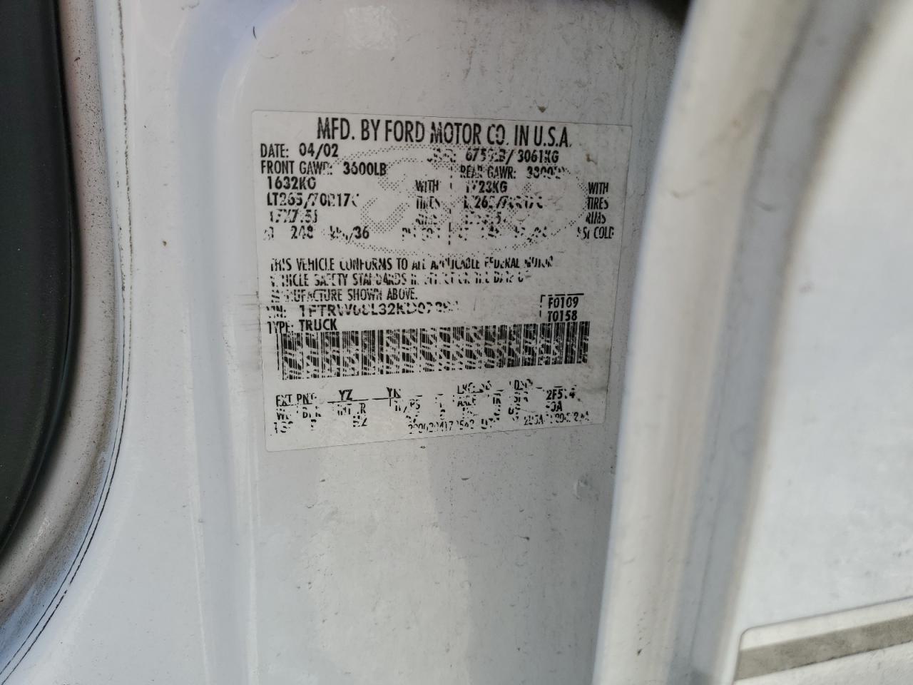 1FTRW08L32KD07884 2002 Ford F150 Supercrew