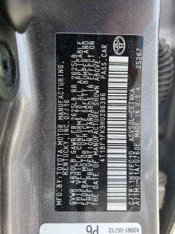 VIN 4T1BF1FK9HU286386 2017 Toyota Camry, LE no.13