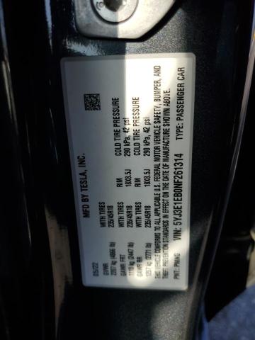 2022 TESLA MODEL 3 - 5YJ3E1EB0NF261314