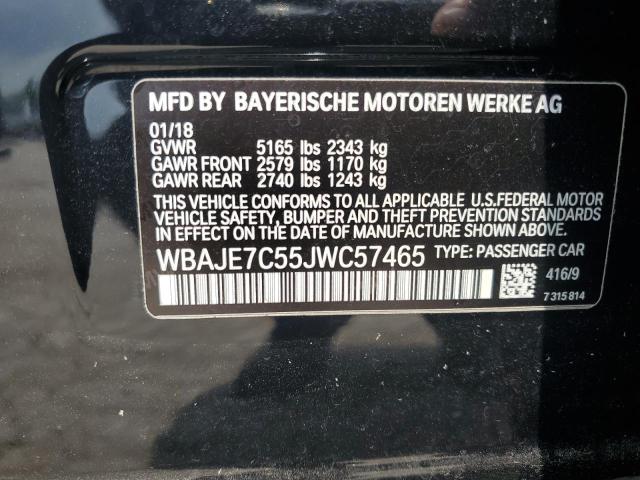 VIN WBAJE7C55JWC57465 2018 BMW 5 Series, 540 XI no.12