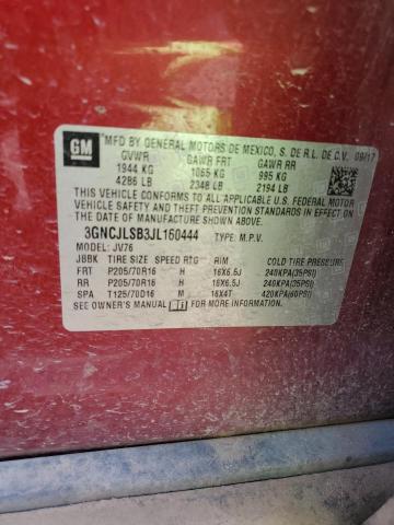 2018 Chevrolet Trax 1Lt VIN: 3GNCJLSB3JL160444 Lot: 60977694