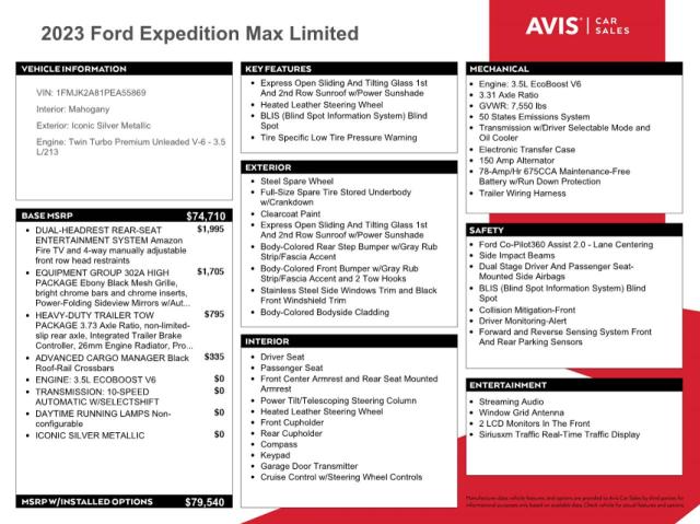 2023 FORD EXPEDITION - 1FMJK2A81PEA55869