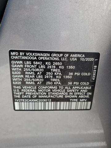 2021 VOLKSWAGEN ATLAS CROS - 1V2TE2CAXMC203012