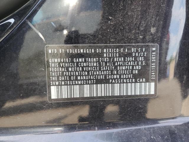 2022 Volkswagen Jetta Se VIN: 3VW7M7BUXNM021077 Lot: 62543174