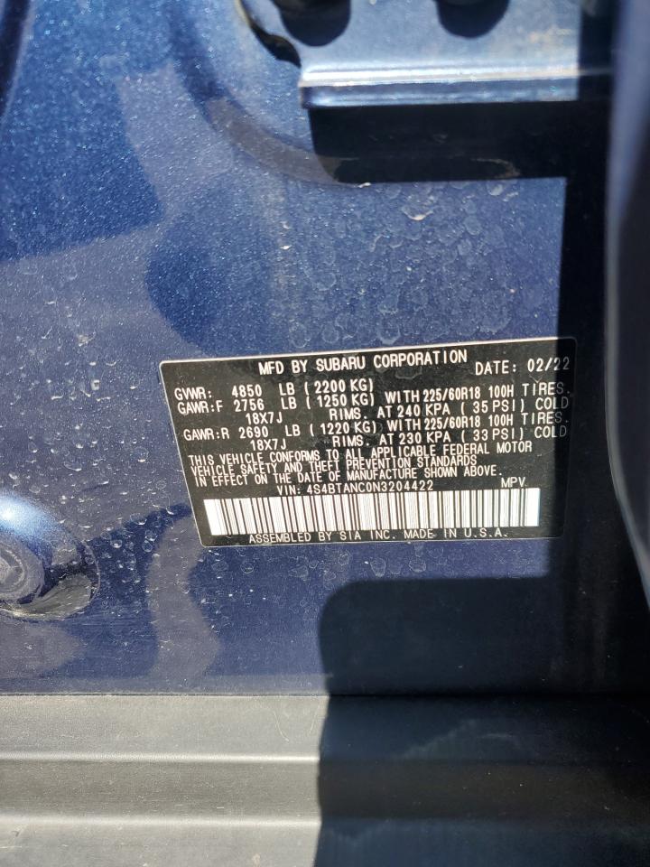 4S4BTANC0N3204422 2022 Subaru Outback Limited