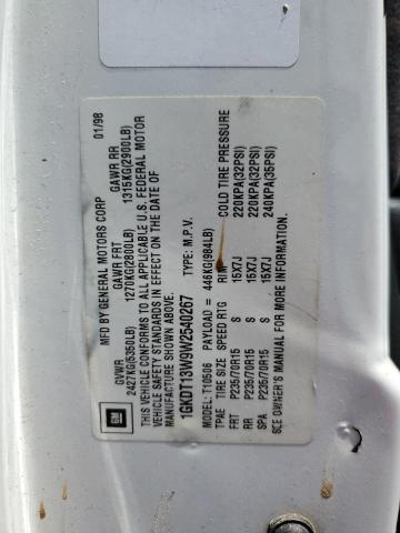 1998 GMC Jimmy VIN: 1GKDT13W9W2540267 Lot: 57145024